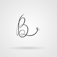 Orante lined letter inscribed in Art Nouveau style. Calligraphic signature.