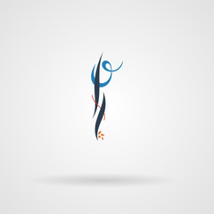 Vector calligraphic monogram. Letters in the minimalist style.