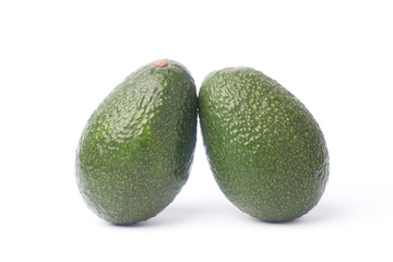 Tow avocado isolated on white background