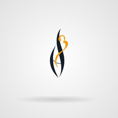 Vector calligraphic monogram. Letters in the minimalist style.