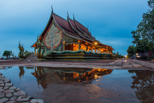 Wat Sirintornwararam the temple in Ubon Ratchathani Province, Thailand
