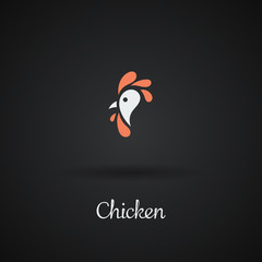 Rooster, cock, chicken vector illustration.