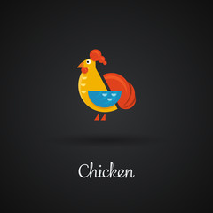 Rooster, cock, chicken vector illustration.