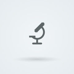 Microscope, science and laboratory icon, mono vector symbol.