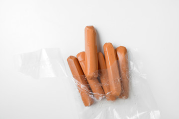 open bag of sausage