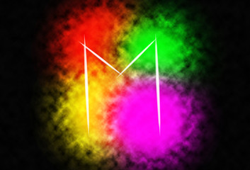 Letter on colour clouds, Design By Photoshop.