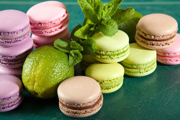Vintage colorful macarons