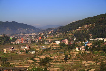 Fototapeta na wymiar Mountain village in Nepal