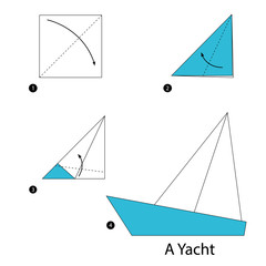 step by step instructions how to make origami a yacht.