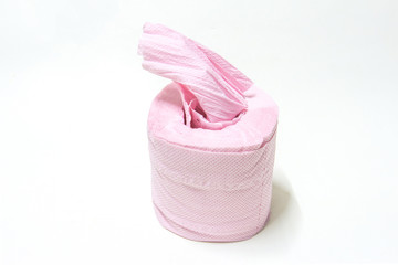 Roll of pink toilet paper
