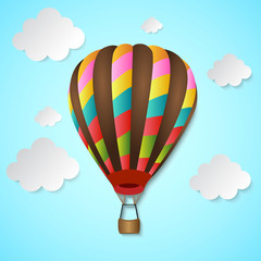 Fototapeta premium Balloon Hot Air and Clouds