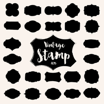 Set of black vintage Stamp ,Blank frame