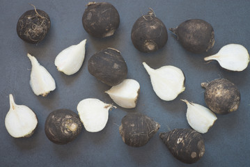 fresh raw black turnip