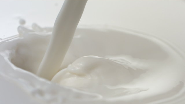 Pouring milk, slow motion