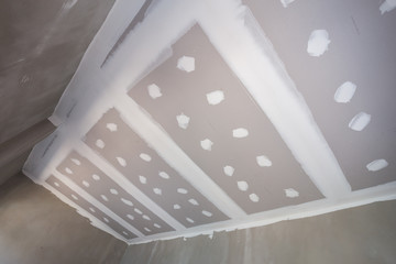 gypsum board ceiling at construction site