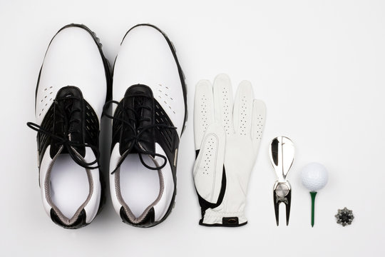 Flat lay golf groupage