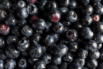 Blueberries directly from above
