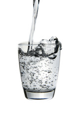 Glass of water isolated on white background