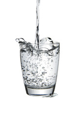 Glass of water isolated on white background
