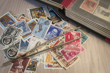 Collecting stamps
