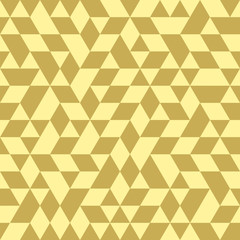 Fototapeta premium Geometric pattern with dark and light golden triangles. Seamless abstract background