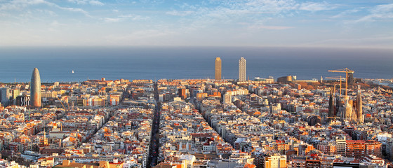 Vue panoramique de Barcelone, Espagne