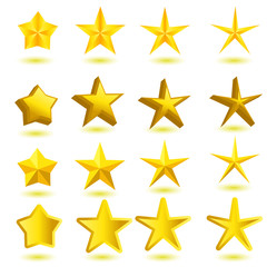 Fototapeta premium Collection of yellow gold icons for your business stars.