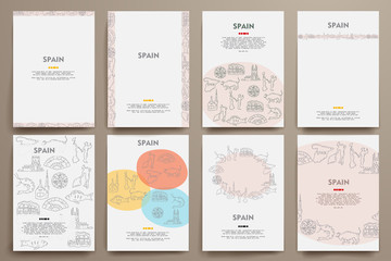 Fototapeta na wymiar Corporate identity vector templates set with doodles Spain theme