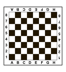 Black and white chess board - obrazy, fototapety, plakaty