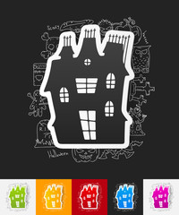 house paper sticker with hand drawn elements