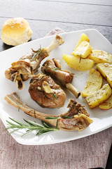 Baked lamb with potatoes - 105310746