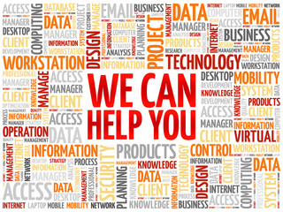 Fototapeta premium We can help you word cloud concept