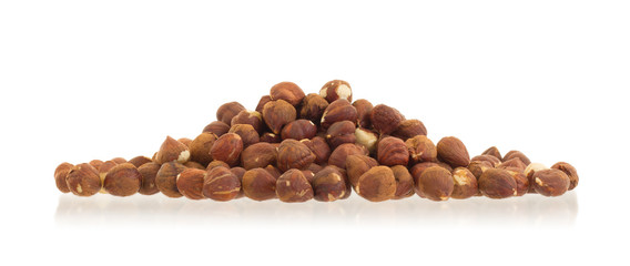 Heap of old hazelnuts