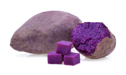 Purple Sweet Potatoes on White background
