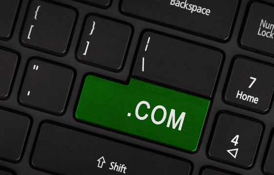 Computer key green - .com