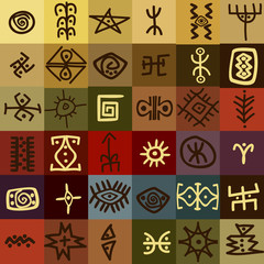 Tribal ethnic symbols background
