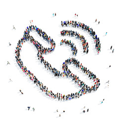 people handset communication icon
