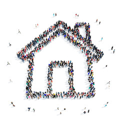 people shape  house icon