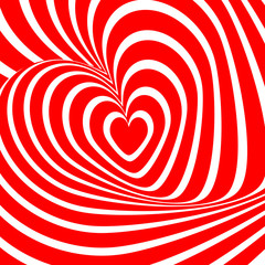 Fototapeta na wymiar Design heart whirl illusion background