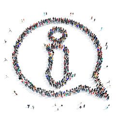 people  bubble chat sign information