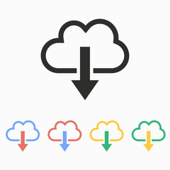 Obraz premium Cloud download- vector icon.
