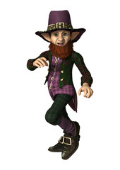 Fantasy Leprechaun on White