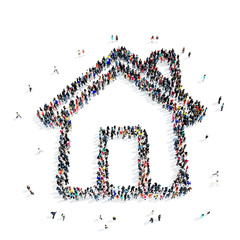 people  shape  house icon