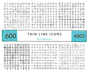 600 Vector thin line icons set for infographics, mobile UX/UI ki