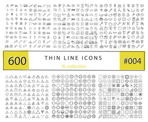 600 Vector thin line icons set for infographics, mobile UX/UI ki