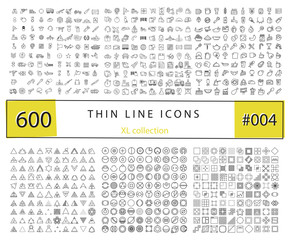 600 Vector thin line icons set for infographics, mobile UX/UI ki