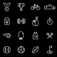 Vector line sport icon set. Sport Icon Object, Sport  Icon Picture, Sport Icon Image - stock vector