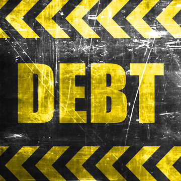 Debt sign with some smooth lines