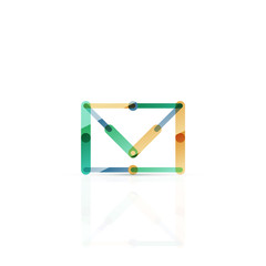 Vector email business symbol, or at sign logo. Linear minimalistic flat icon design