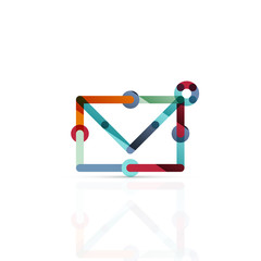 Vector email business symbol, or at sign logo. Linear minimalistic flat icon design